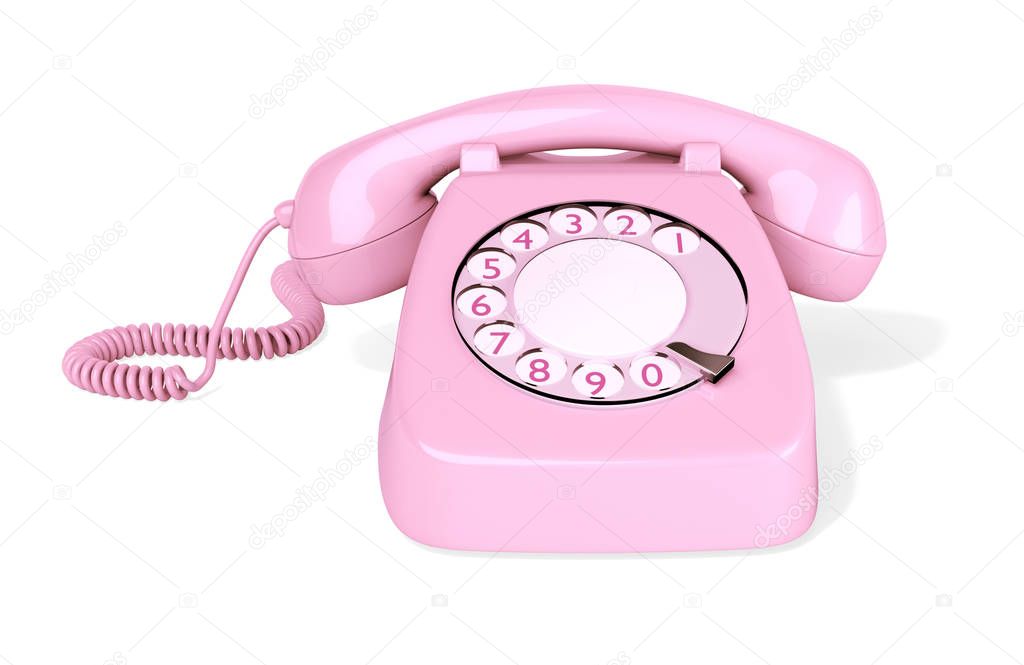 Pink Rotary Phone 