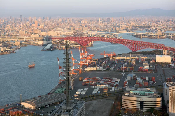 Bay, Japonya Osaka görünümünü. — Stok fotoğraf