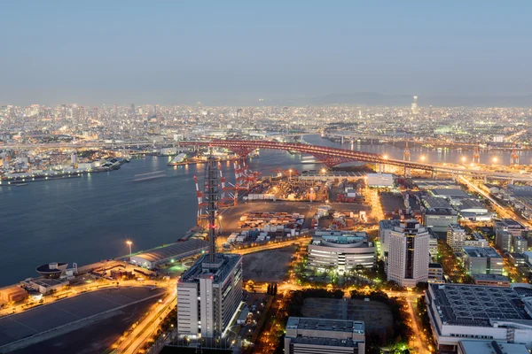 Visa av Osaka Bay, Japan. — Stockfoto