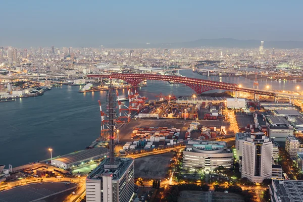 Nézd a Osaka Bay, Japán. — Stock Fotó