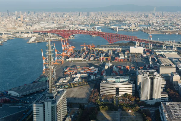 Visa av Osaka Bay, Japan. — Stockfoto