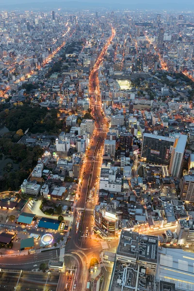 Osaka Skyline yükseltilmiş görünümü. — Stok fotoğraf