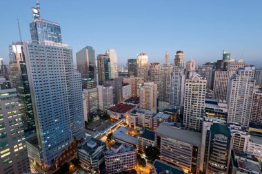 Makati manzarası, Metro Manila, Filipinler.