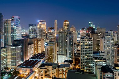 Makati manzarası, Metro Manila, Filipinler.