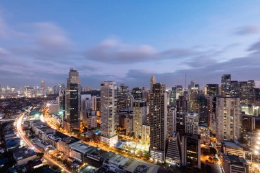 Makati manzarası, Metro Manila, Filipinler. 