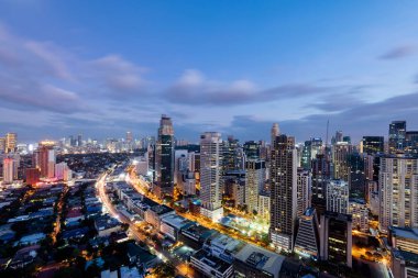 Makati manzarası, Metro Manila, Filipinler. 