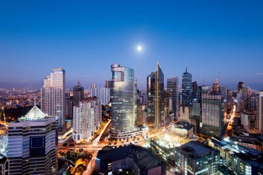 Makati manzarası Metro Manila, Filipinler.