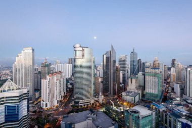 Makati manzarası Metro Manila, Filipinler.