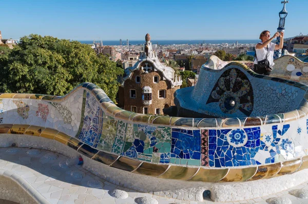 Park Guell, Barcelona, Spanje. — Stockfoto