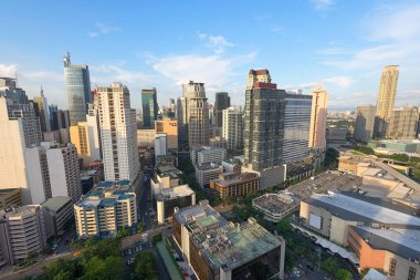 Makati manzarası Manila, Filipinler. 