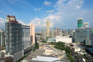 Makati manzarası Manila, Filipinler. 
