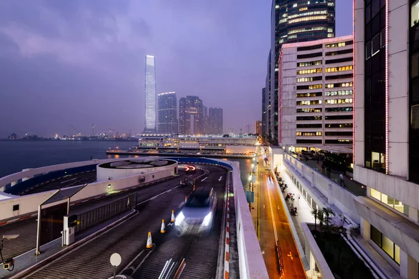 Hong Kong à noite. — Fotografia de Stock