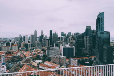 Singapur şehir merkezinde yükseltilmiş görünümünü 