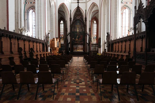 Schwerin Allemagne Septembre 2017 Vue Autel Dans Cathédrale Schwerin Proto — Photo