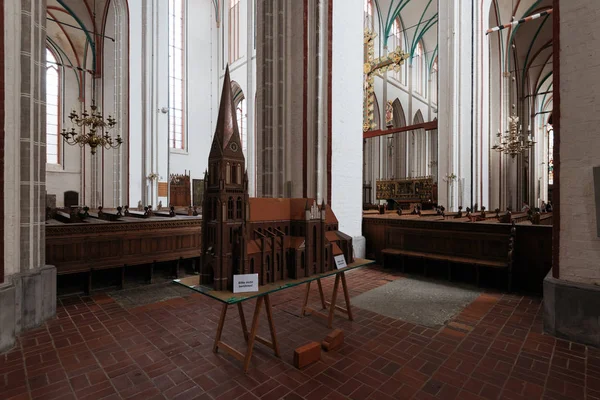 Schwerin Alemanha Setembro 2017 Modelo Escala Catedral Schwerin Exibido Dentro — Fotografia de Stock