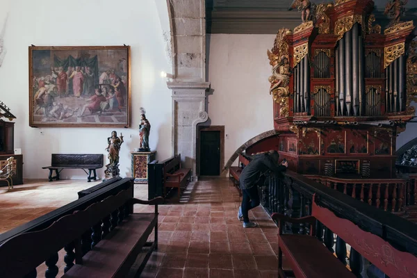 Faro Portugal Avril 2018 Orgue Décoratif Dans Cathédrale Faro Algarve — Photo