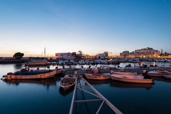 Faro Portugal April 2018 Nachtansicht Der Altstadt Und Des Yachthafens — Stockfoto