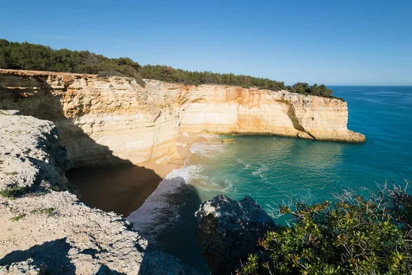 Όμορφη Ακτή Του Ατλαντικού Ωκεανού Algarve Πορτογαλίας — Φωτογραφία Αρχείου