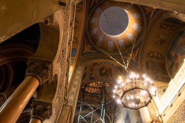 Cluj Napoca, Romania - 25 Oct, 2019: inside of The Dormition of the Theotokos Cathedral, Cluj Napoca, Romania, 