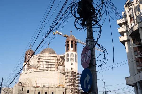 Cluj Napoca Romania Oct 2019 Traditional Orthodox Church Being Built — Stock Photo, Image