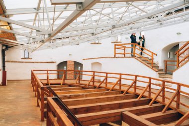 Brasov, Romania - Nov 10, 2019: The wooden structure of the White Tower in Brasov, Romania. 