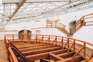 Brasov, Romania - Nov 10, 2019: The wooden structure of the White Tower in Brasov, Romania. 