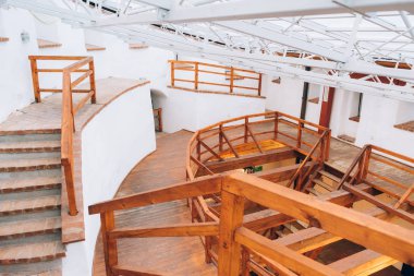 Brasov, Romania - Nov 10, 2019: The wooden structure of the White Tower in Brasov, Romania. 