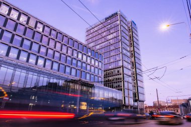 Bucharest, Romania - Dec 15, 2019: Bucharest, Romania - Dec 15, 2019: Infosys and deloitte HQ in Bucharest, Romania. 