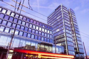 Bucharest, Romania - Dec 15, 2019: Bucharest, Romania - Dec 15, 2019: Infosys and deloitte HQ in Bucharest, Romania. 