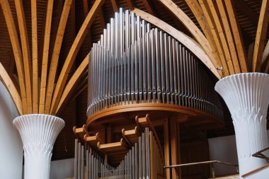 Miercurea Ciuc, Romania - Dec 09, 2019: Roman Catholic church (designed by Imre Makovecz), Miercurea Ciuc, Cskszereda, Szeklerburg, Romania, Europe, 