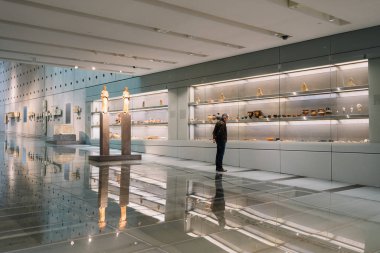 Athens, Greece - Dec 22, 2019: Exhibition in The Acropolis Museum in Athens, Greece, Europe