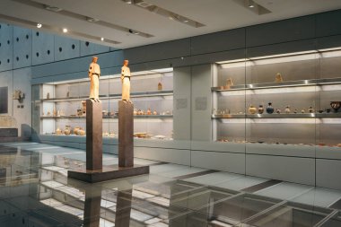 Athens, Greece - Dec 22, 2019: Exhibition in The Acropolis Museum in Athens, Greece, Europe