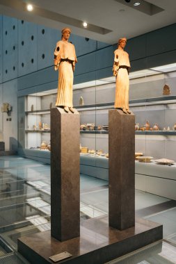 Athens, Greece - Dec 22, 2019: Exhibition in The Acropolis Museum in Athens, Greece, Europe