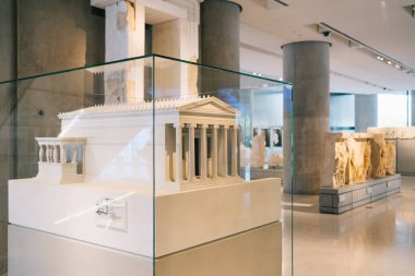 Athens, Greece - Dec 22, 2019: Exhibition in The Acropolis Museum in Athens, Greece, Europe