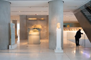 Athens, Greece - Dec 22, 2019: Exhibition in The Acropolis Museum in Athens, Greece, Europe