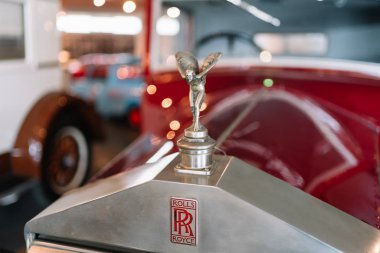 Athens, Greece - Dec 22, 2019: Interior view of the Hellenic Motor Museum in Athens city. Collection of old time classic cars from around the world