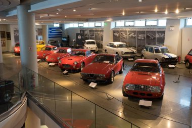 Athens, Greece - Dec 22, 2019: Interior view of the Hellenic Motor Museum in Athens city. Collection of old time classic cars from around the world