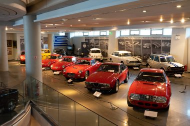 Athens, Greece - Dec 22, 2019: Interior view of the Hellenic Motor Museum in Athens city. Collection of old time classic cars from around the world