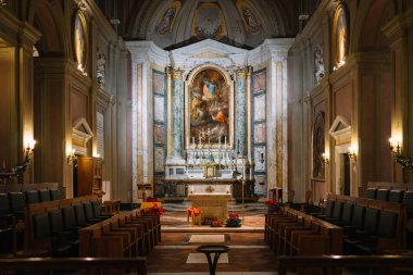 Rome, Italy - Dec 24, 2019: St Michael and Magnus Frisian Church in Rome