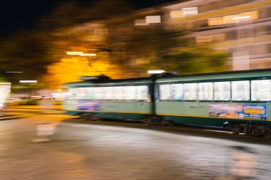 Rome, Italy - Dec 24, 2019: Tramway in a Rome station near the Saint Peter Place, Vatican, Rome, Italy, Europe