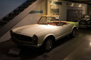 Athens, Greece - Dec 22, 2019: Interior view of the Hellenic Motor Museum in Athens city. Collection of old time classic cars from around the world