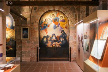 Meteora, Greece - Dec 16, 2019: Museum inside the Varlaam Monastery in Meteora, Greece. 