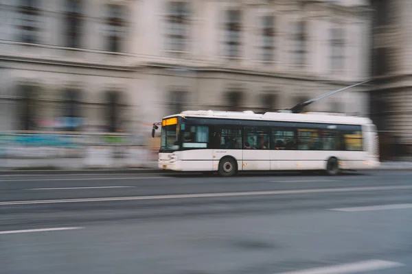 Bucareste Romênia Dezembro 2019 Trolley Ônibus Bucareste Romênia — Fotografia de Stock