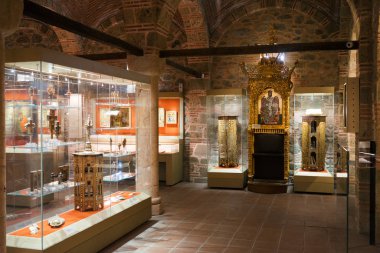 Meteora, Greece - Dec 16, 2019: Museum inside the Varlaam Monastery in Meteora, Greece. 