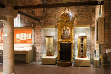 Meteora, Greece - Dec 16, 2019: Museum inside the Varlaam Monastery in Meteora, Greece. 
