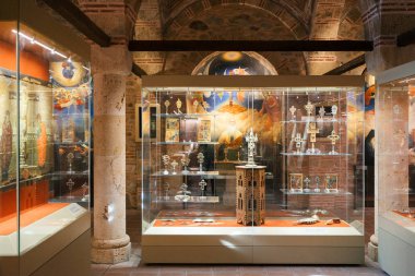 Meteora, Greece - Dec 16, 2019: Museum inside the Varlaam Monastery in Meteora, Greece. 