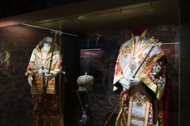 Meteora, Greece - Dec 16, 2019: Museum inside the Varlaam Monastery in Meteora, Greece. 