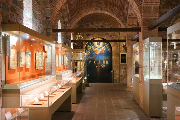 Meteora, Greece - Dec 16, 2019: Museum inside the Varlaam Monastery in Meteora, Greece. 