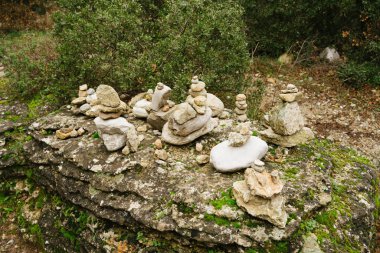 Meteora, Greece - Dec 19, 2019: Hiking path at Meteora,Greece