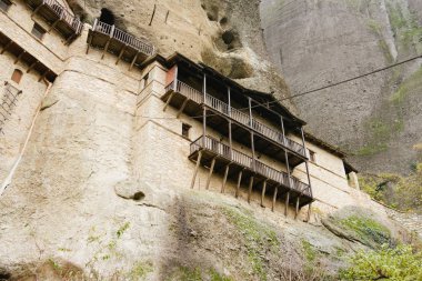 Meteora, Greece - Dec 19, 2019: monasteries of Meteora, the Saint Nicholas of Badova, (or 